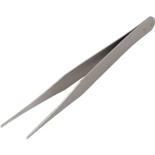 Fine Point Silver Tone Pointy Straight Tweezers 4 1/2"