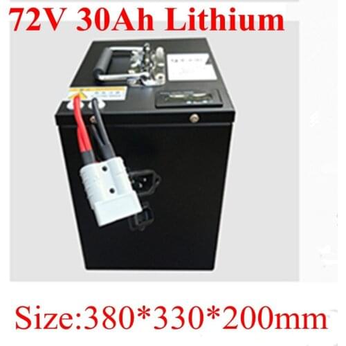 Waterproof Lithium 72V 30AH li-ion Battery 80A BMS for 5000W Bike Scooter Bicycle Forklift Motorcycle Golf Cart 5A Charger