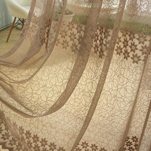 High Quality Modern Jacquard Design Flower Window Screening Home Decorative European Style Bedroom Balcony Curtain