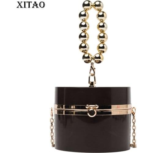 XITAO Pearl Portable Fairy Small Bag Patchwork Niche Design Round Female Bag 2021 Minority Elegant Loose Top Handle Bags CLL1734