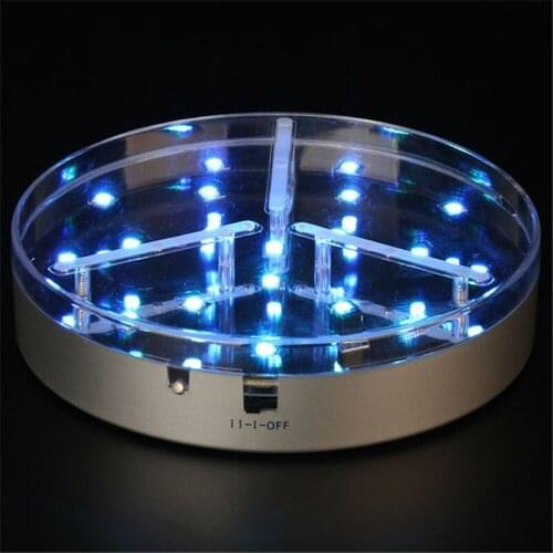 1 Piece/lot Christmas Party Centerpiece Ideas RGB LED Light Stand,6 Inch Diameter, Round Shape, 3AA Battery Operated