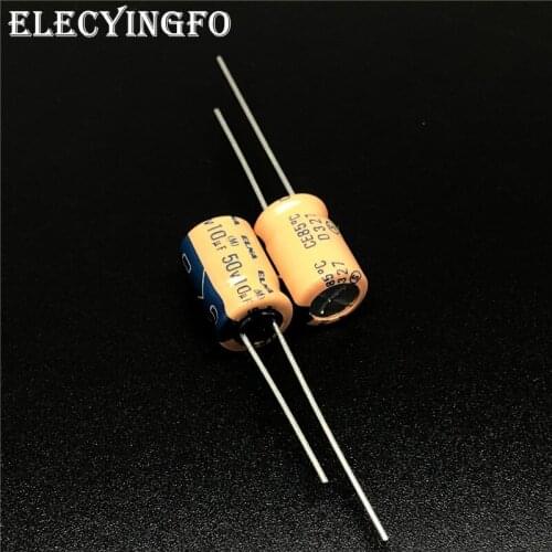 10pcs/100pcs 10uF 50V10uf ELNA 8x11mm Orange 50V10uF Audio Capacitor electronic components Aluminum Electrolytic Capacitor