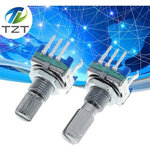 10Pcs 15mm Rotary encoder with switch EC11 Audio digital potentiometer handle length 20mm