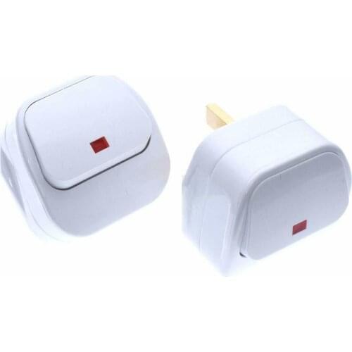 3 Pin Mains Plug Top with switch on/off 250V 13A Fused Switched Neon Light