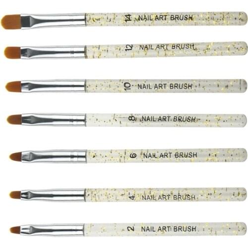 7pcs/set Nail Art Brush Pens Acrylic Nail Brushes Uv Gel Nail Polish Painting Drawing Brushes Set Manicure Tools Kit New Design