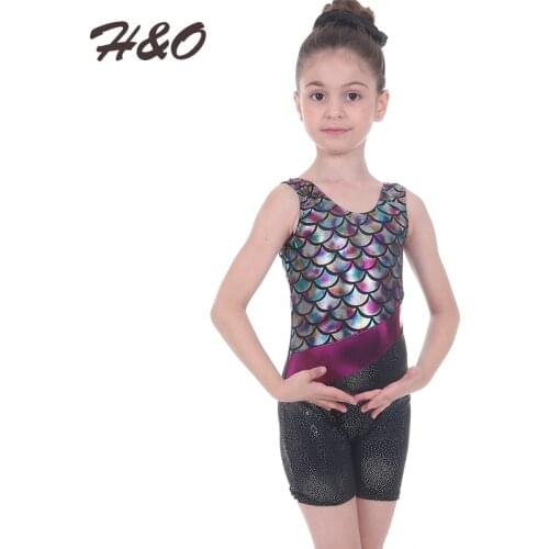 Girls Children Dancer Ballet Dress Mermaid Gymnastic Leotard Tutu Dress for Stage Performance Clothes Shiny Costumes Dancewear