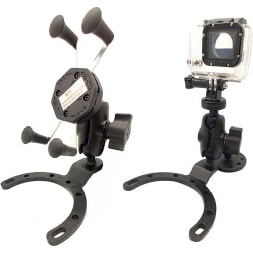 Motorcycle Gas Tank Mount GPS Phone Camera Bracket Holder for Kawasaki Honda Kit D08A