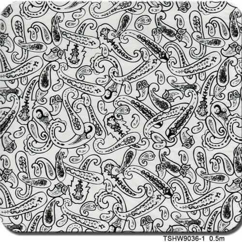 Free shipping 0.5m*2m/10m black and transparent pattern water transfer film CSHY9036-1 hydro transfer printing