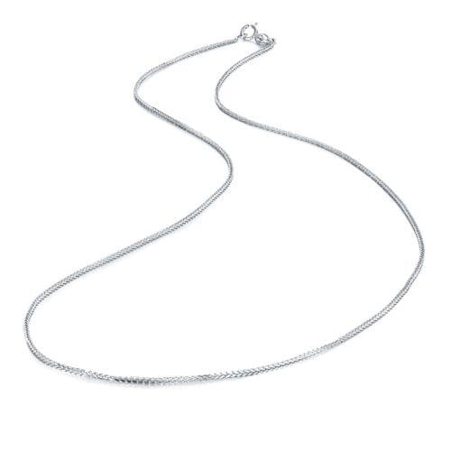 18inch Au750 Solid 18k White Gold Womens Necklace Wheat Chain 1.5-1.8g