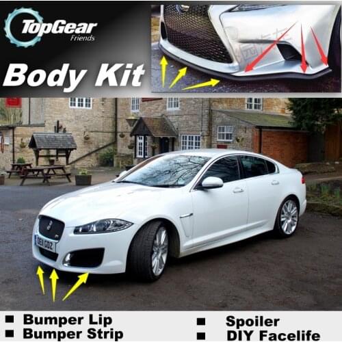 Bumper Lip Deflector Lips For Jaguar XF 2007~2020 Front Spoiler Skirt For TopGear Fans Car View Tuning / Body Kit / Strip