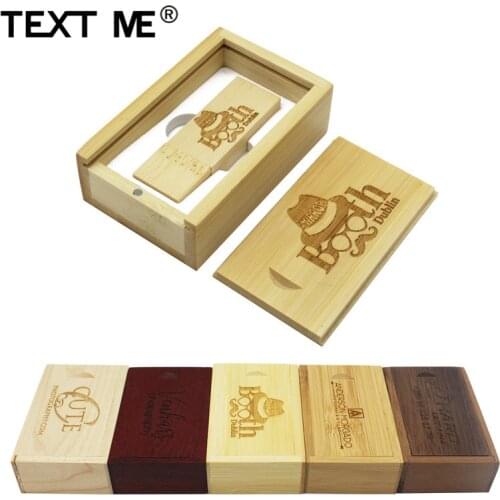 TEXT MECarbonized bamboo walnut wooden+box LOGO usb flash drive 4GB 8GB 16GB 32GB 64GB usb 2.0 photography gift U