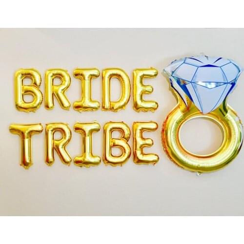Gold silver Diamond Bride Tribe I DO Engaged Helium Foil balloons wedding bridal shower photo props engagement party decorations