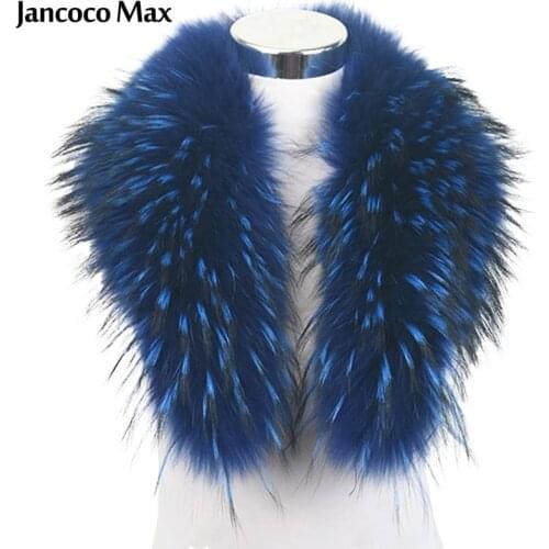 Jancoco Max 10 Colors Real Raccoon Fur Collar Women Winter Fashion Jacket Scarf Lining 80cm For Hood Trim Wholesale S1080WS