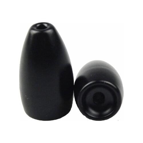 JSM 5pcs/lot 100% Pure Tungsten Worm Flipping Weights Black ice fishing Sinkers Bullet sea fishing hook Sinker Tackle