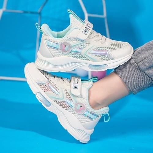 Girls Sports Shoes Spring Summer Mesh Breathable Sneakers Teenage Pink Wild Children Shoes Kids Casual Sport Shoes Trainer Shoes