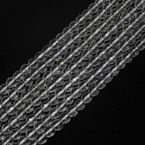 Mini. order is $7!Wholesale 70pcs,6mm 64 Surface Faceted Clear Rock Crystal Quartz Round DIY Loose Beads 15"