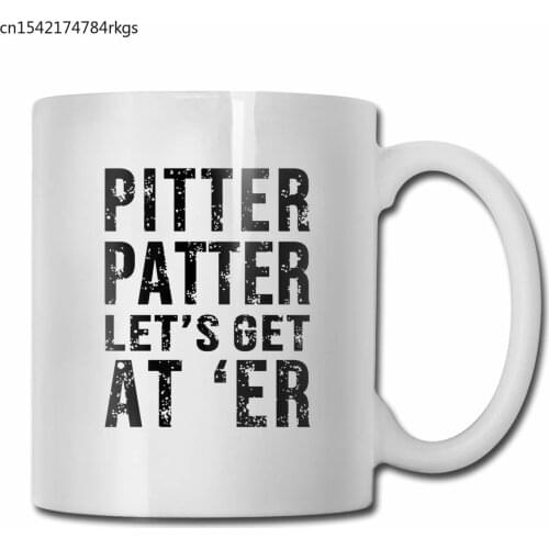 Pitter Patter Let Get At'er Fashion Ceramic Mug Coffee Mug For Coffee & Tea Lovers, 11-Ounce