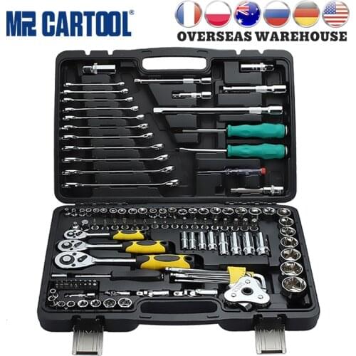 MR CARTOOL 121PCS Car Repair Tool Set Professional Grade Household Hardware Socket Wrench Kit Auto Disassembly Tools