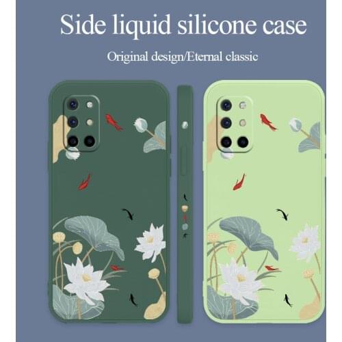 Star Square Liquid Silicone Case For Oneplus 8t 9 9pro 9r pro Soft Phone Cover Case