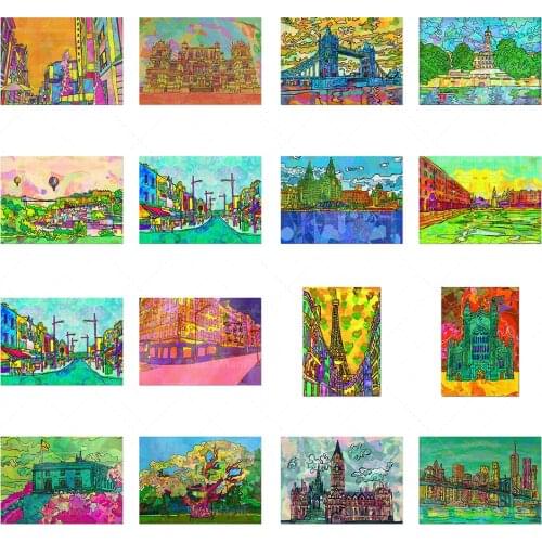 Nottingham Wallaton Hall, Liverpool-France | New York psychedelic wall art, Little Italy New York art prints, colorful wall art