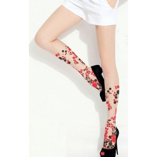2019 New Irregular Size Dot Fresh Thin Printed Silk Stockings