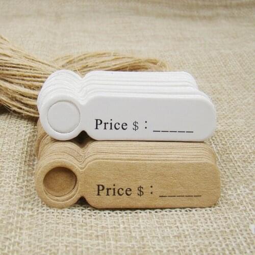 New 5*1.30cm love shape Kraft/white price label hang tag label 100pcs +100pcs hemp string for lovely products decoration package
