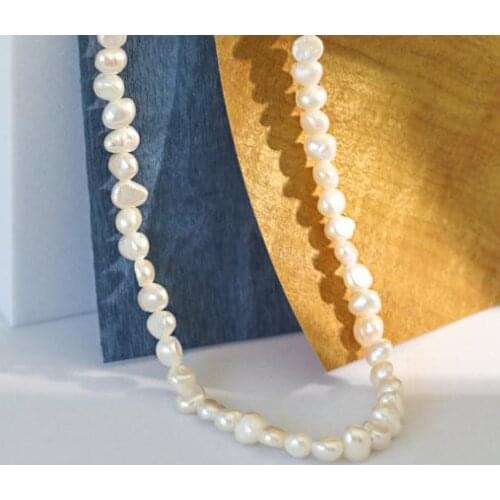 New Arrival Favorite Pearl S925 Silver Clasp Necklace Classic Lady Wedding Birthday Gift Baroque Genuine Freshwater Pearl