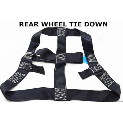 New Motorbike Motorcycle REAR Wheel Handlebar Transport Bar Tie Down Strap Black