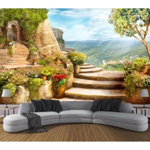 Papel de parede Garden yard scenery background wall 3d wallpaper,bedroom KTV bar mural wall decor