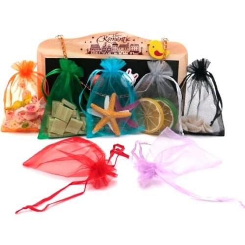 Organizer Jewelry 8*10CM 200pcs Organza bag Jewelry Gift Pouch Drawstring Wedding Christmas Festival Candy Bag can Customized