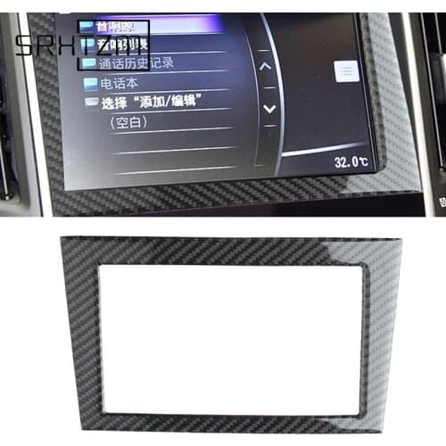 Carbon Fiber Console GPS Navigation Cover Trim For Infiniti Q50 Q60 2014-2019 Car Interior Decoration