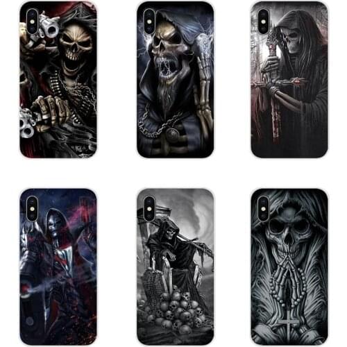 TPU Transparent Case Covers Grim reaper skull skeleton For Samsung Galaxy J1 J2 J3 J4 J5 J6 J7 J8 Plus 2018 Prime 2015 2016 2017