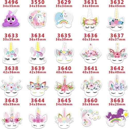 10 pcs Unicorn Resin Flatback for Hair Bows Planar Resin Crafts Custom Resin for DIY Phone Decorations PR3496