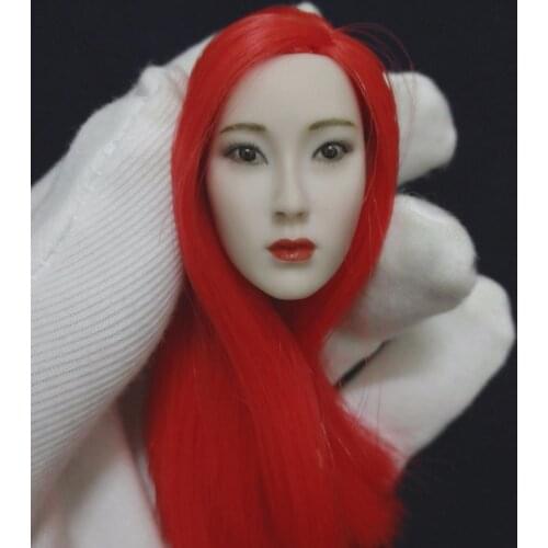 With Red Hair 1:6 Scale Girl Headsculpt Sculpt Model for 12 inches Woman Female Pale Action Figure Body