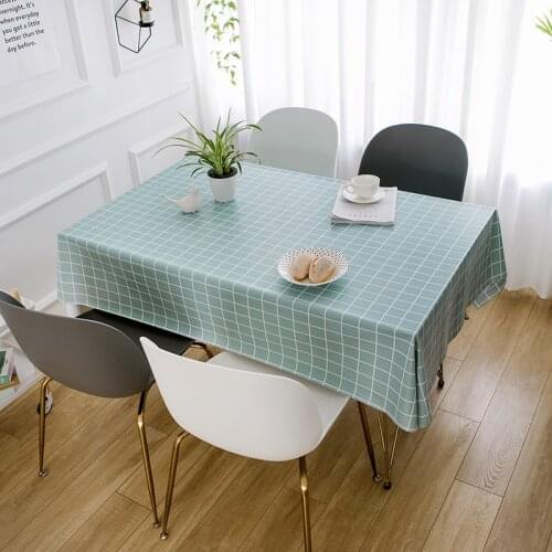 PVC Printing Tablecloth Waterproof Table Cloth kitchen Plastic Oil-proof Tablecloth Simple Checkered Coffee Table Tablecloth