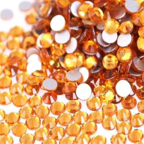 SS3 1.3-1.4mm 1440pcs Topaz/Golden Nail Art Rhinestone Non HotFix Rhinestones DIY,Nail Art Decorations,Garment Acc
