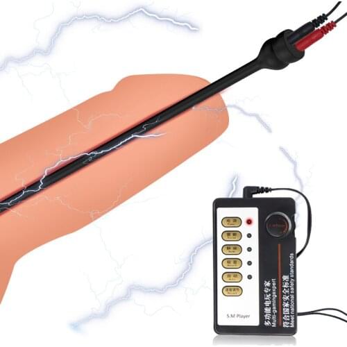 Electric Shock Urethral Catheter Penis Plug Horse Eye Stimulation Stick Urethral Sounding Plug Dilator for Male Urethra Sex Toys