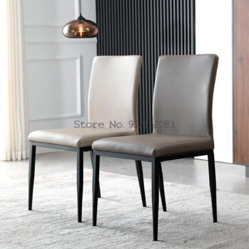 Nordic home backrest restaurant dining chair makeup backrest manicure stool mahjong table and chair hotel negotiation leather