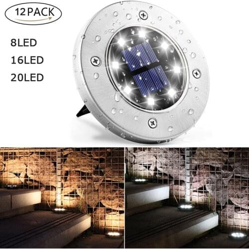 16/20 LED Solar LED Lights Outdoor Lawn Lamps Garden Christmas Decoration Waterproof Sunlight Night Lamp Underground