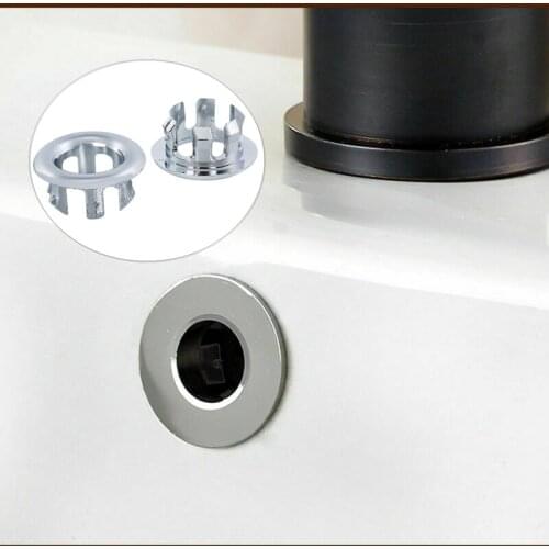 10Pcs Sink Round Ring Overflow Spare Cover High Quality Insert Replacement Chrome Trim Bathroom Basin Faucet Overflow Ring