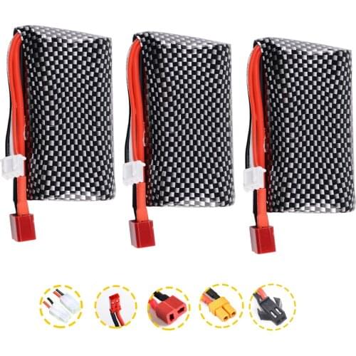 3pcs 7.4V 2200mAh 18650 Lipo Batery JST/SM/T/XT30 Plug for Remote Control Car Boat Drone Helicopter Toys