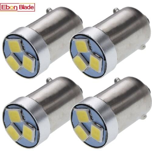 4Pcs BA9S T4W BAX9S H6W BAY9S H21W 3030 3SMD Car Auto License Plate Light Reading Dome Lamp LED Instrument Bulb 6V 12V DC 6000K