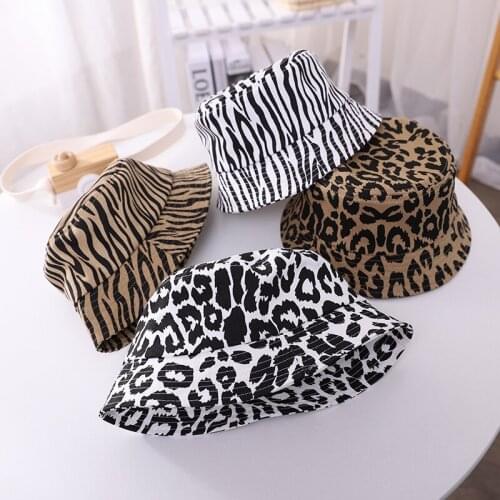 Free Shipping!! 4PCS Newborn Children Kids 20 Inch Leopard Zebra Bucket Infant Cap Baby Boys Girls Sun Hat 2-8 Years Outdoor