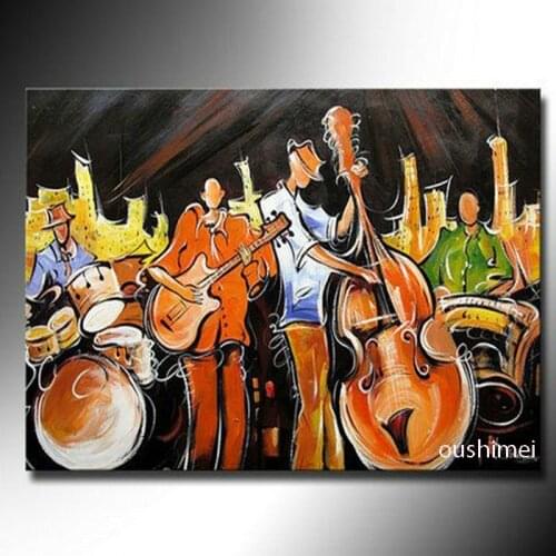 Handmade Large Abstract Canvas Art Guitar Paintings Wall Art Home Decoration High Quality Unique Gift Music Picture On Canvas