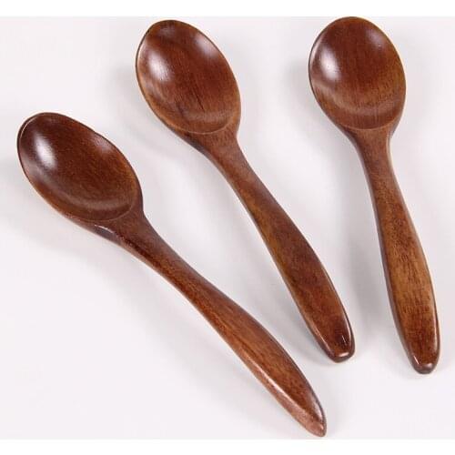 Bulk wooden spoons honey spoon mini wooden Creative retro log small spoon honey coffee spoon stirring spoon 14cm