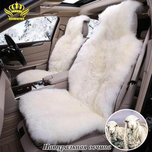 Natural sheepskin car seat cover Fit for most cars feel comfortable warm and luxurious breathable refreshing car seat cushion