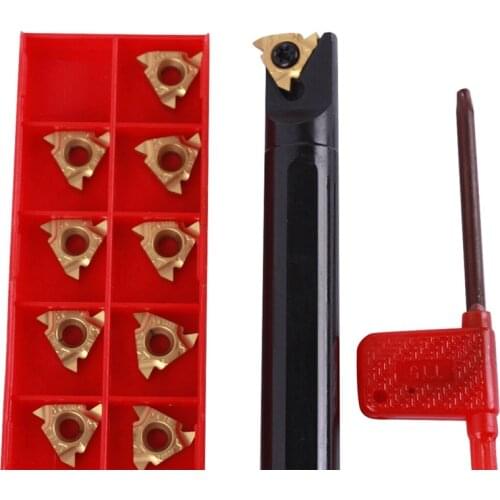 1Pcs Snr0016Q16 Holder Lathe Threading Lathe Turning Tool Holder With 10pcs 16Ir Ag60 Smx30 carbide insert Lathe Cutter External