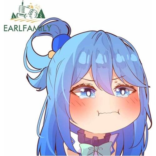 EARLFAMILY 13cm x 13cm for Crying Aqua Peeker Car Decal Waterproof Scratch-proof Sticker Body for Car VAN Decoration
