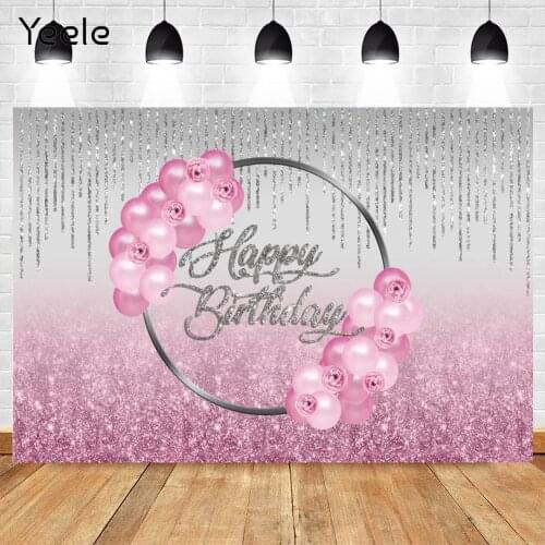 Yeele Silver Background For Photography Simple Girly Pink Birthday Party Room Decro Photo Backdrop Photozone Photophone Props