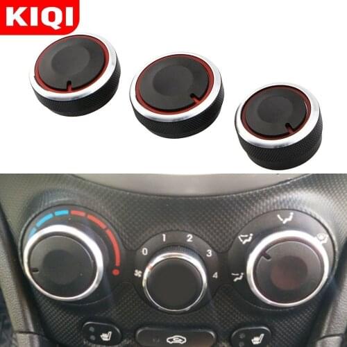 KIQI 3Pcs Aluminum Alloy Air Conditioning AC Knobs for Hyundai Elantra Verna Heat Control Switch Knob Accessories